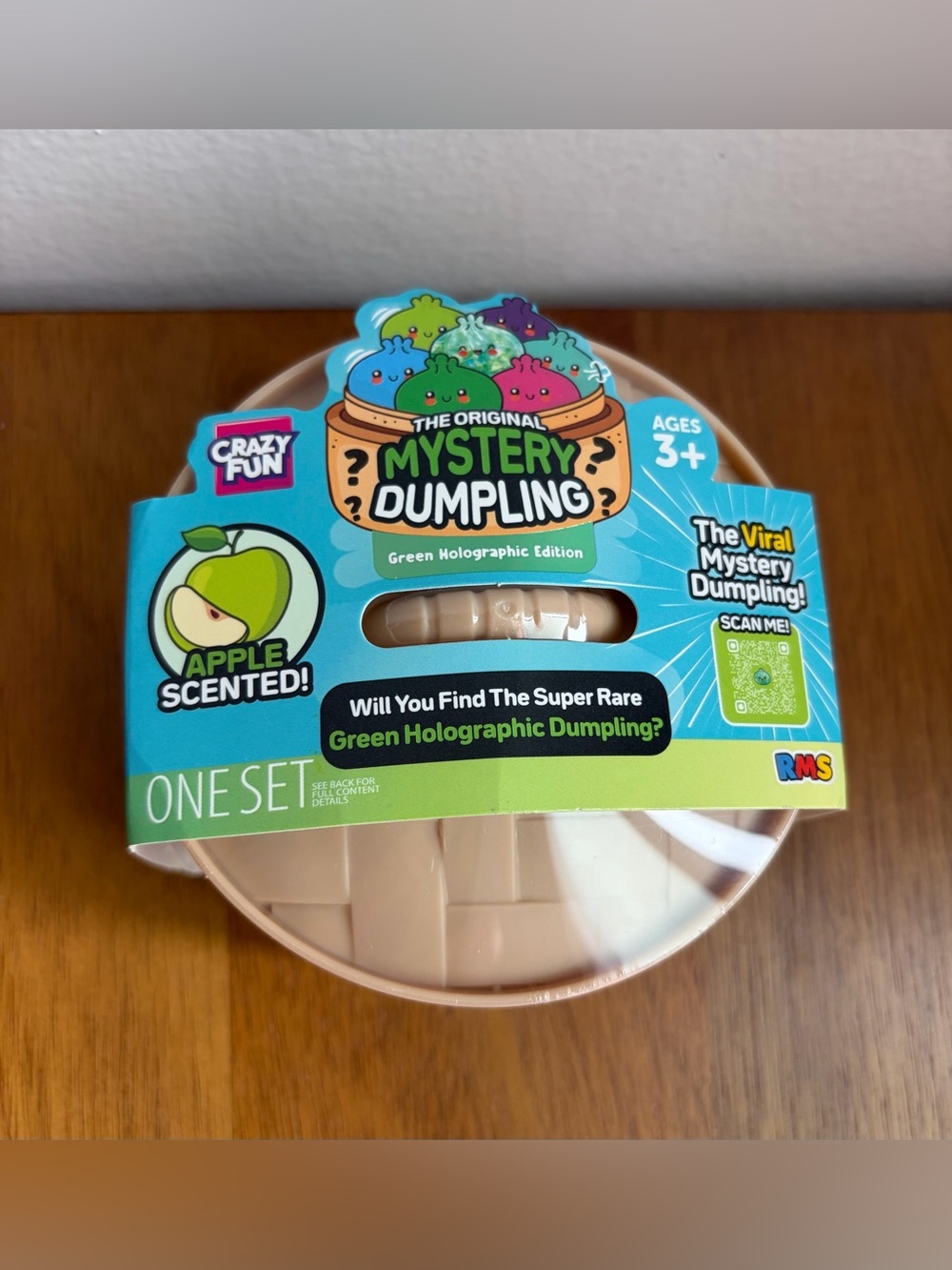 RMS Mystery Dumpling Apple Scented Green Holographic Edition Squishy Bun SEALED